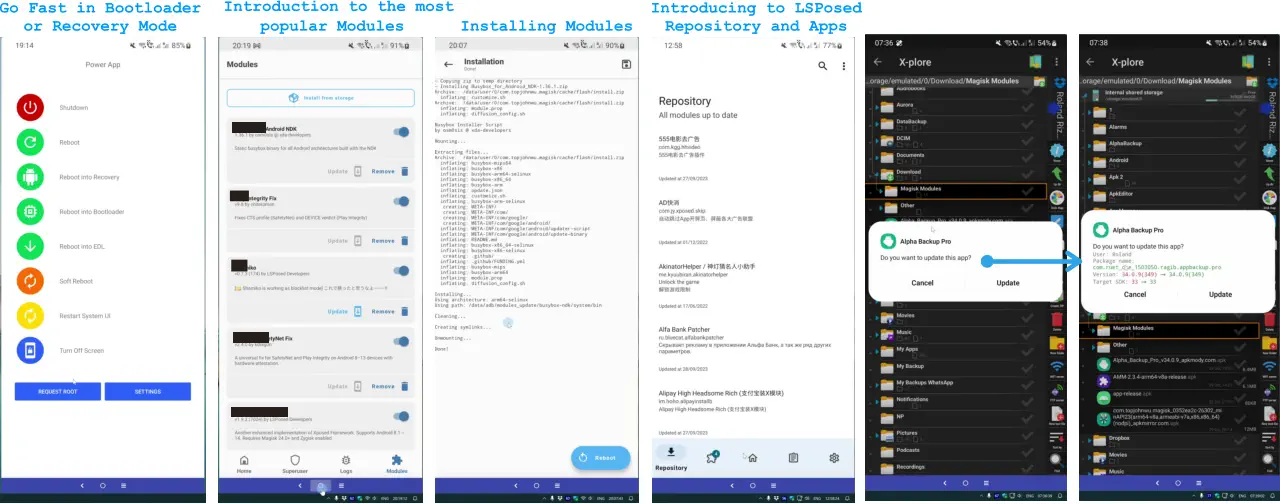 Go Fast in Bootloader  or Recovery Mode  Introduction to the most popular Modules Installing Modules Introducing to LSPosed Repository and Apps