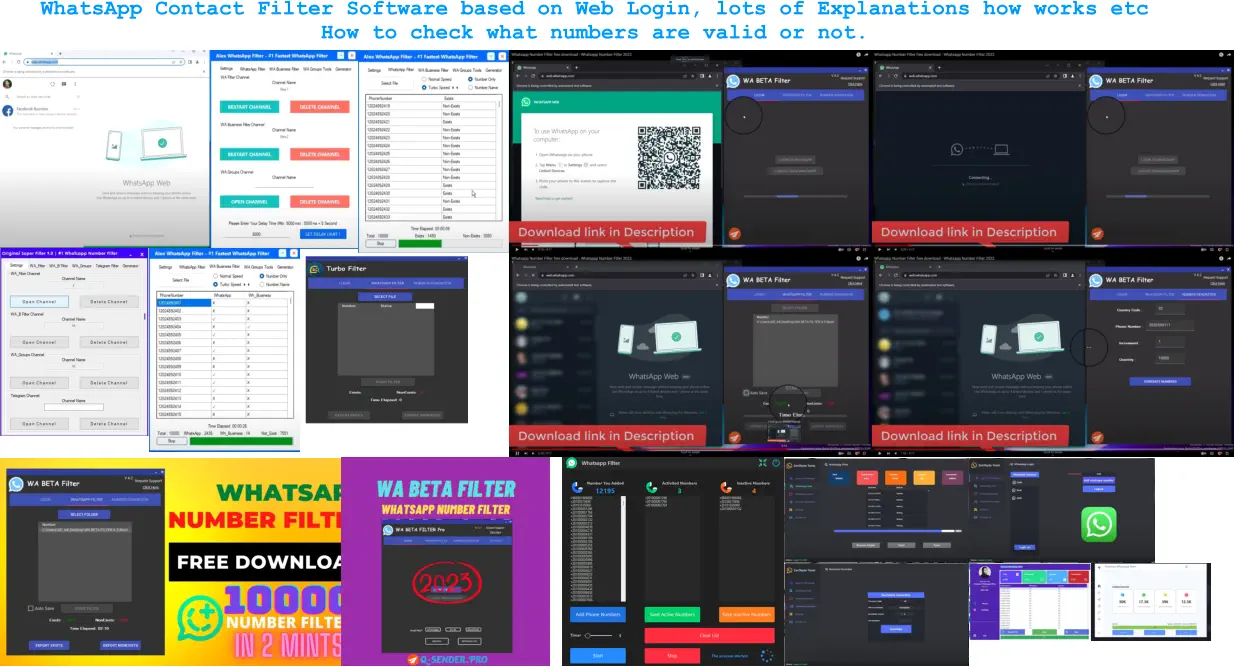 WhatsApp Contact Filter Software based on Web Login, lots of Explanations how works etc How to check what numbers are valid or not.
