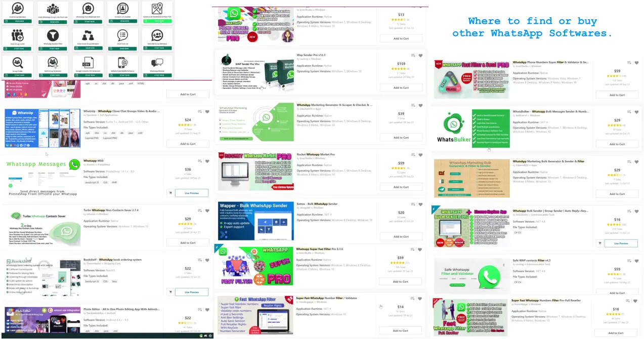 Where to find or buy  other WhatsApp Softwares.